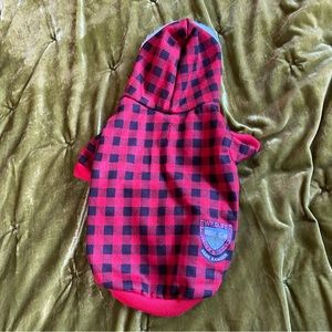 Red Buffalo Plaid Park Ranger Sweatshirt For Small Dogs
